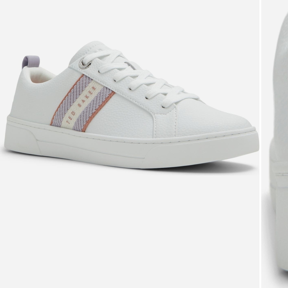 Ted Baker White Sneakers with Pink and Purple Accents
